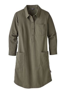 PATAGONIA Olive Green Shirt Dress